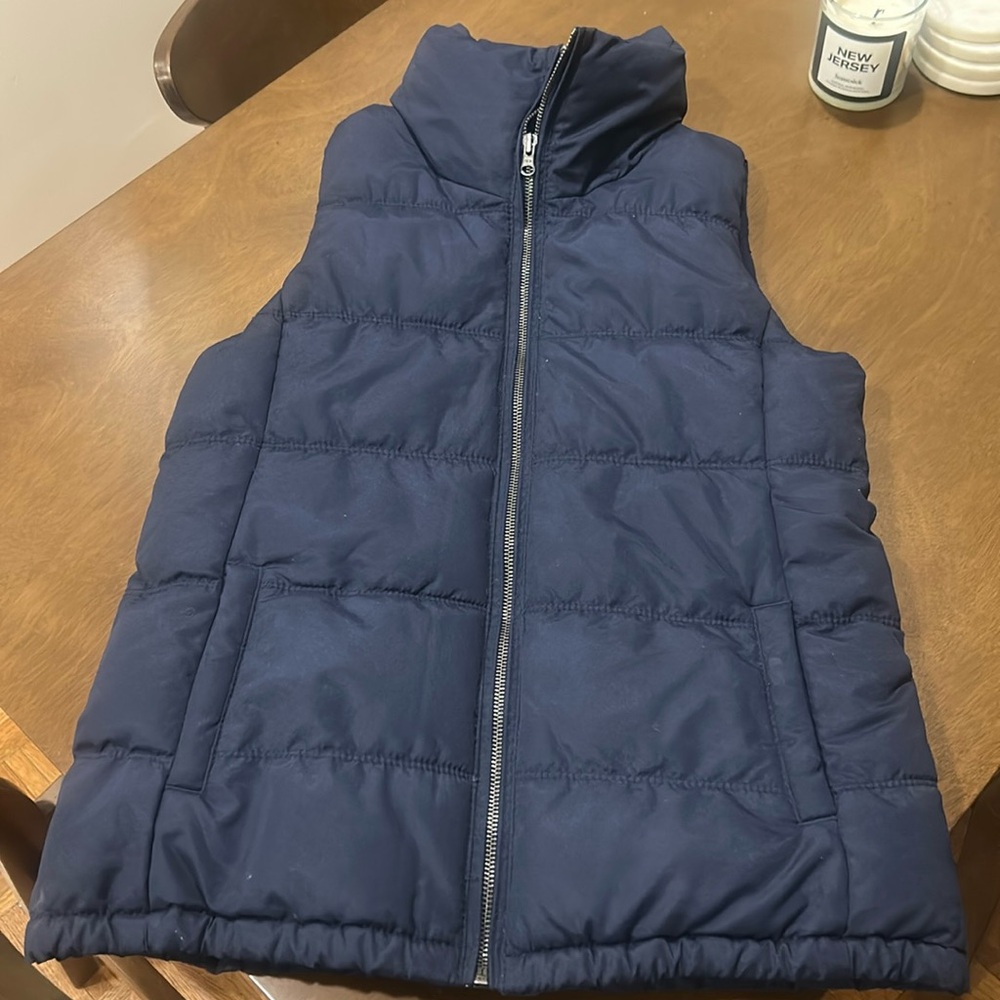 Old Navy Fleece Lined Navy Blue Puffer Vest Size S
